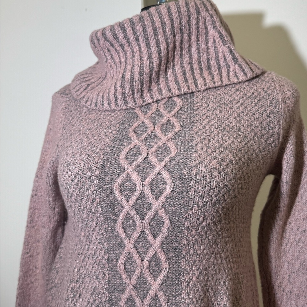 Kaisely Pink and Gray Cowl Neck Sweater
